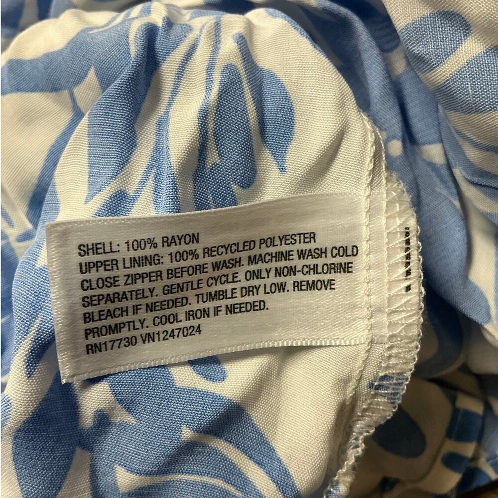 A New Day Blue/White Floral Ruffle Maxi Dress Size 6 - Picture 6 of 8